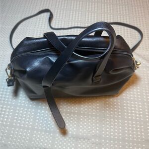 Black Leather Everyday Crossbody Bag | medium sized | NWOT